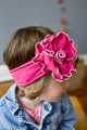 Haarband Roze met bloem - Hot Pink